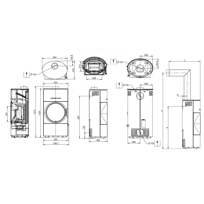 Kaminofen Austroflamm Clou Compact Cook - 6 kW