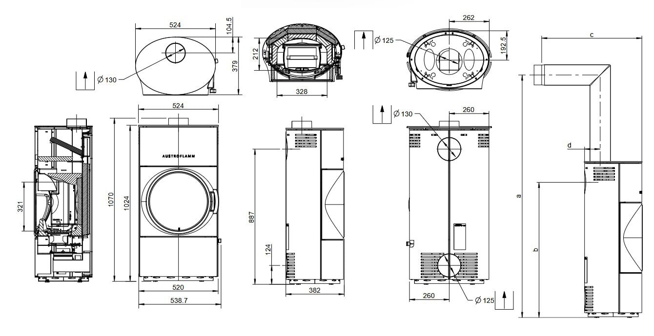 Kaminofen Austroflamm Clou Compact Cook - 6 kW