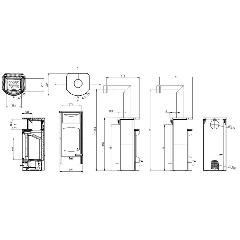 Kaminofen Austroflamm Flok 2.0 - Stahl - Warmhaltefach Keramik - 4 kW