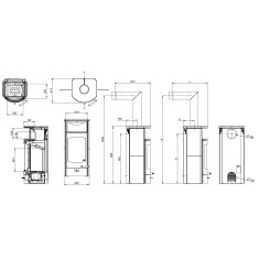 Kaminofen Austroflamm Flok 2.0 - Stahl - Warmhaltefach Keramik - 4 kW