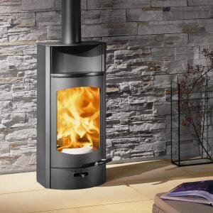 Kaminofen Austroflamm Flok 2.0 - Stahl - Warmhaltefach Keramik - 4 kW