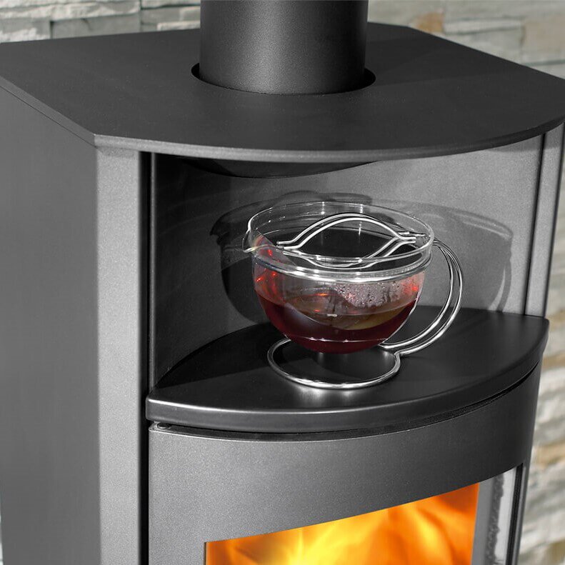 Kaminofen Austroflamm Flok 2.0 - Stahl - Warmhaltefach Keramik - 4 kW