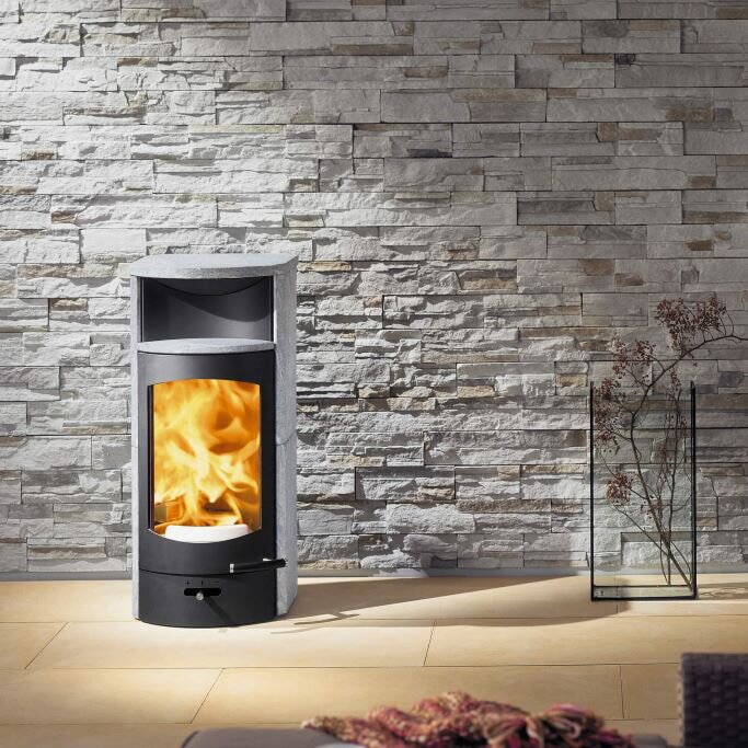 Kaminofen Austroflamm Flok 2.0 - Warmhaltefach Speckstein - 4 kW