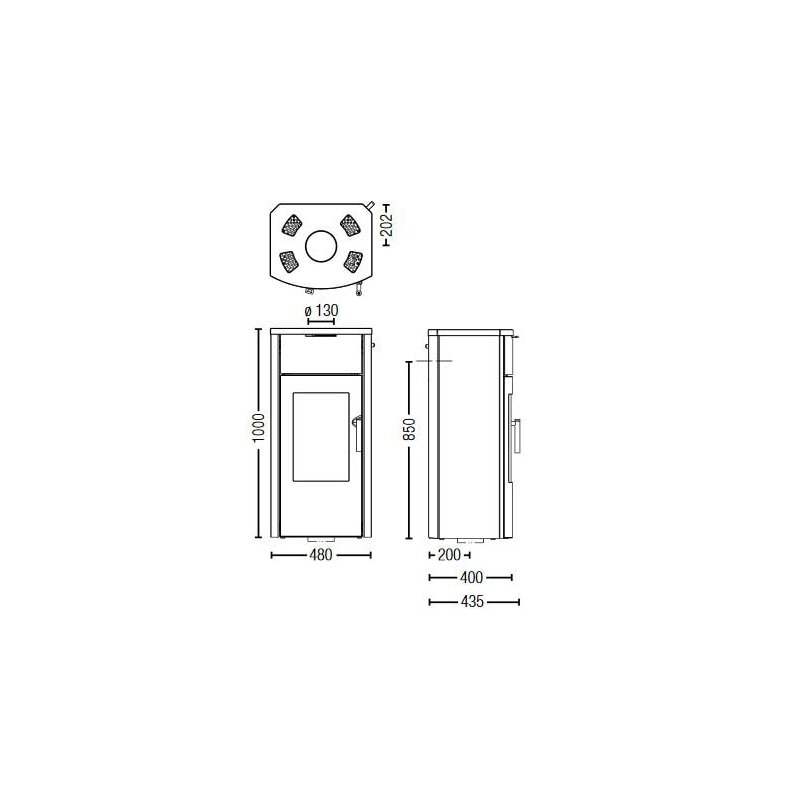 Kaminofen Austroflamm Jini Xtra - Stahl Gussgrau - 4 KW