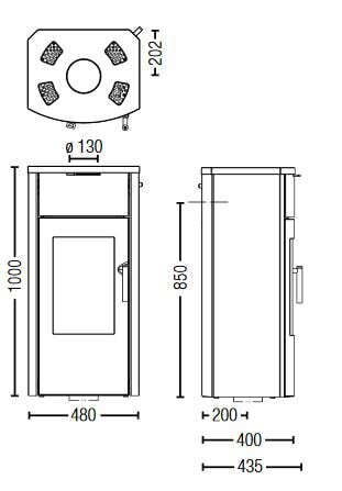 Kaminofen Austroflamm Jini Xtra - Stahl Gussgrau - 4 KW