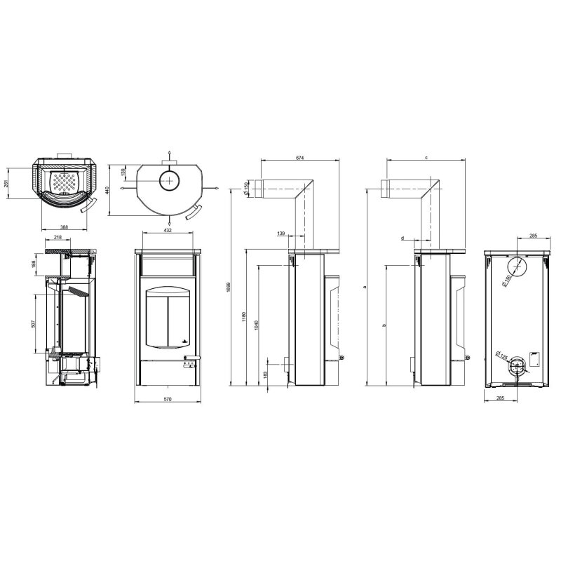 Kaminofen Austroflamm Koko 2.0 - Warmhaltefach Speckstein - 6 kW