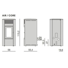 Pelletofen MCZ CLUB Absolute Air 10 R M3 (Anschluss hinten) - Maestro+ - 10 kW