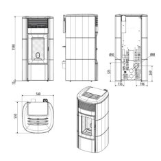 Pelletofen MCZ CLUB Absolute Air 10 UP M3 (Anschluss oben) - Maestro+ - 10 kW