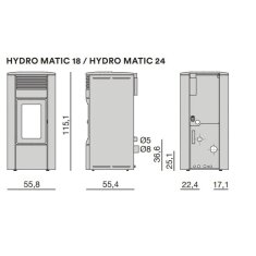 Pelletofen wassergef&uuml;hrt MCZ CLUB Absolute Hydromatic 18 R M2 (Anschluss hinten) - Maestro+ - 18 kW