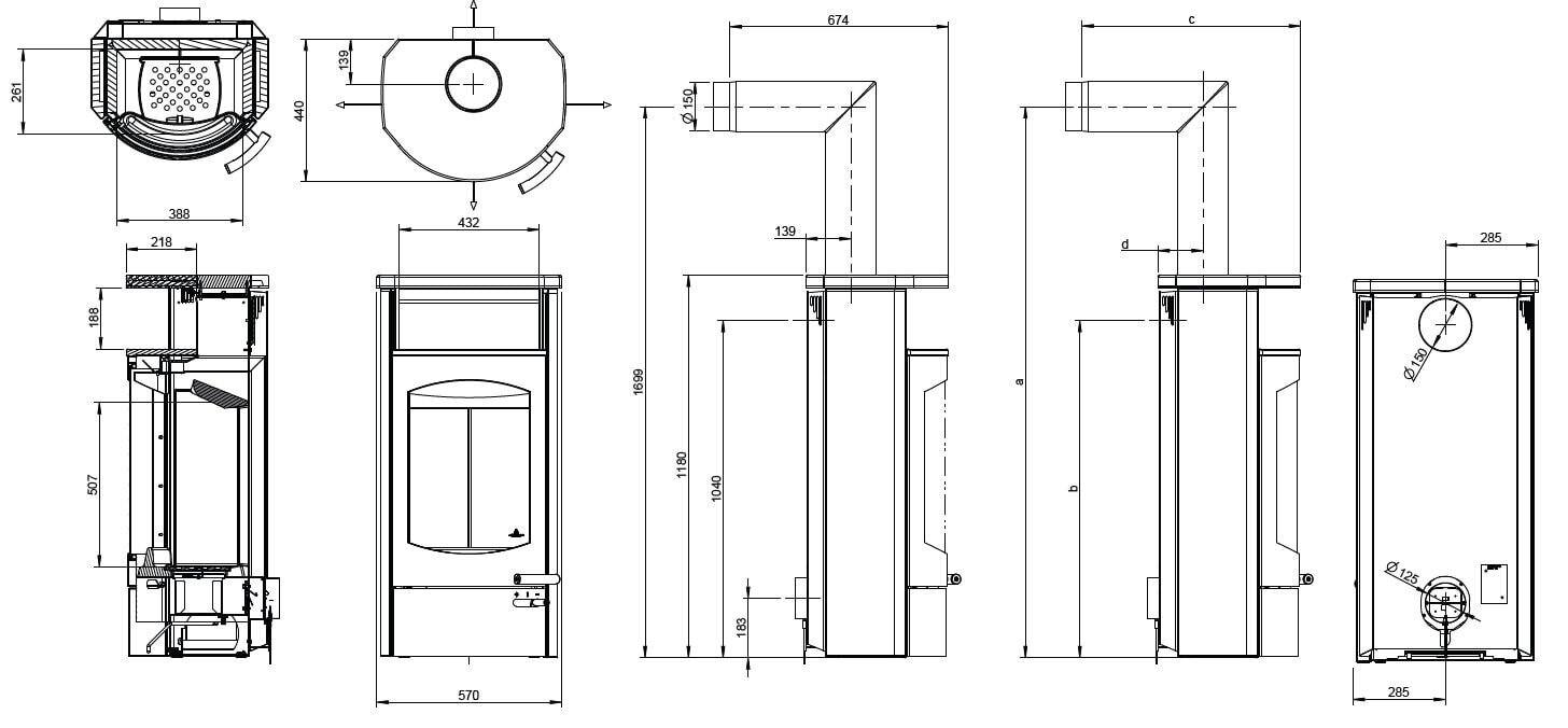 Kaminofen Austroflamm Koko 2.0 - Warmhaltefach Keramik - 6 kW