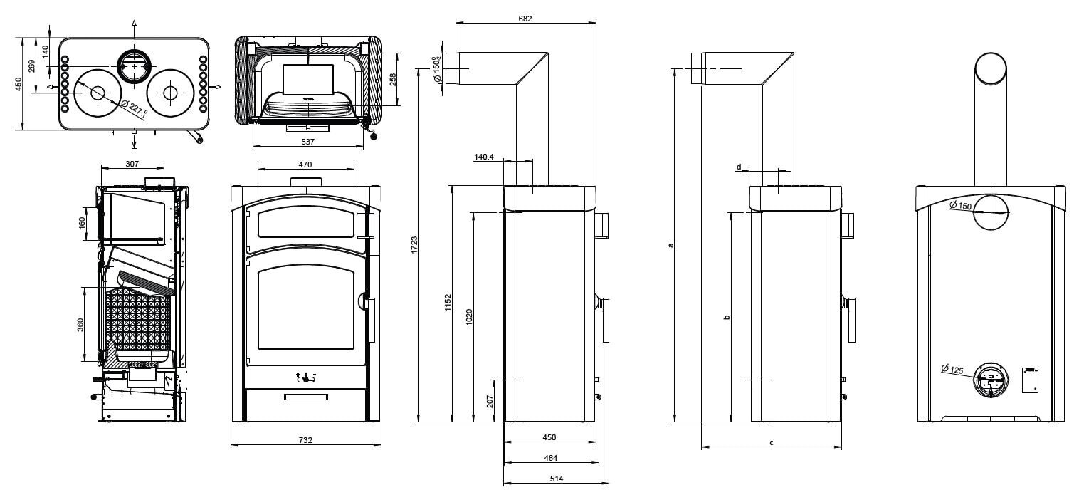 Kaminofen Austroflamm Pallas Back - 9 KW