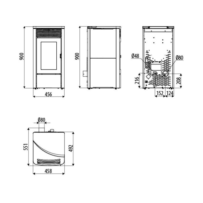 Pelletofen MCZ ALYSSA Air 6 M1 -  6,3 kW
