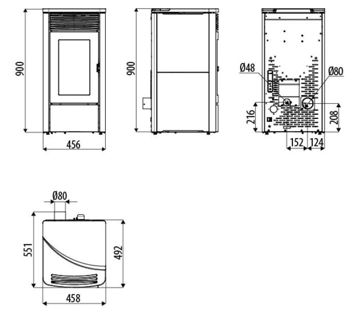 Pelletofen MCZ ALYSSA Air 6 M1 -  6,3 kW