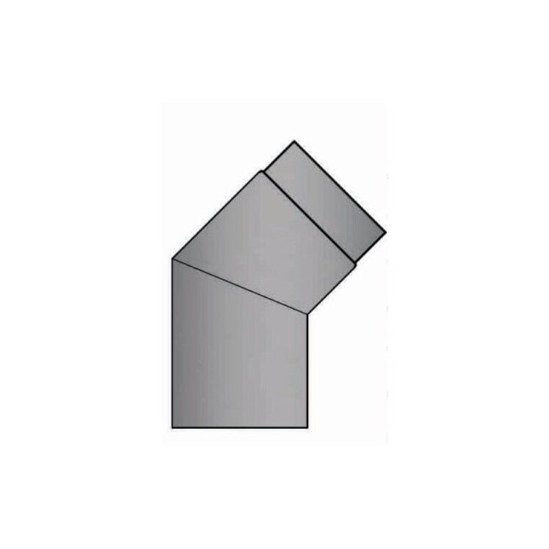 Rauchrohrbogen 45° Ø160 x 2 mm, Farbe schwarz