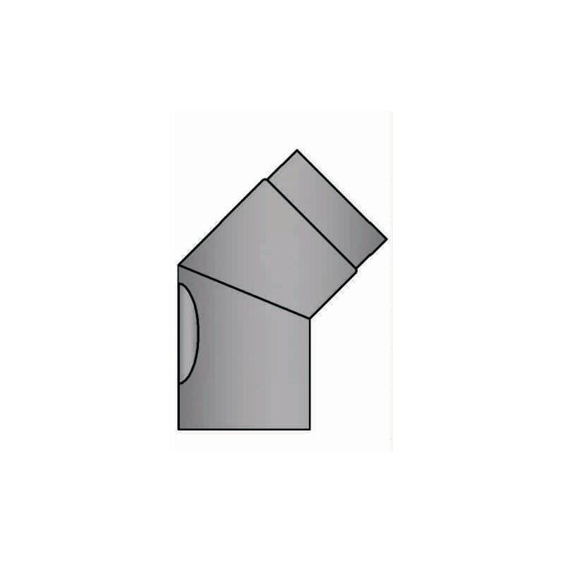 Rauchrohrbogen 45° Ø160 x 2 mm, Farbe schwarz