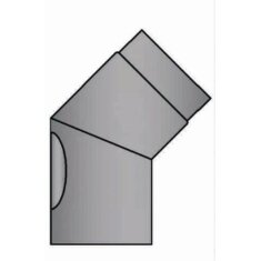 Rauchrohrbogen 45° Ø160 x 2 mm, Farbe schwarz