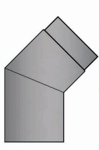 Rauchrohrbogen 45° Ø160 x 2 mm, Farbe schwarz