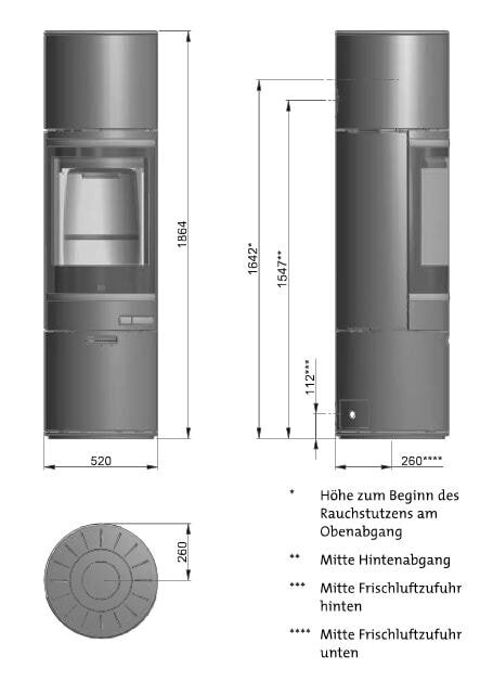 Kaminofen SCAN 85-4 Maxi mit hohem Sockel und hohem Top, Griffe und Leisten Alu - 8 kW