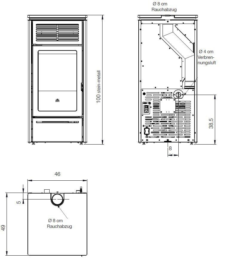 Pelletofen Edilkamin Slide2 5 Up - 5 kW