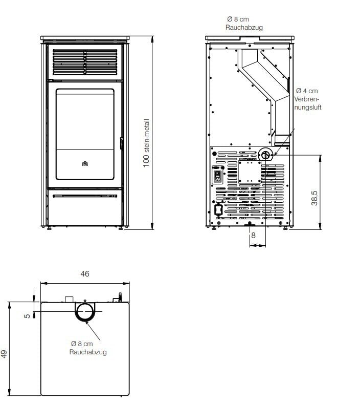 Pelletofen Edilkamin Slide2 7 Up - 6,9 kW