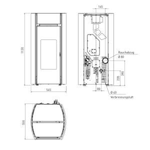 Pelletofen Edilkamin Myrna Plus (kanalisierbar) - 12,3 kW