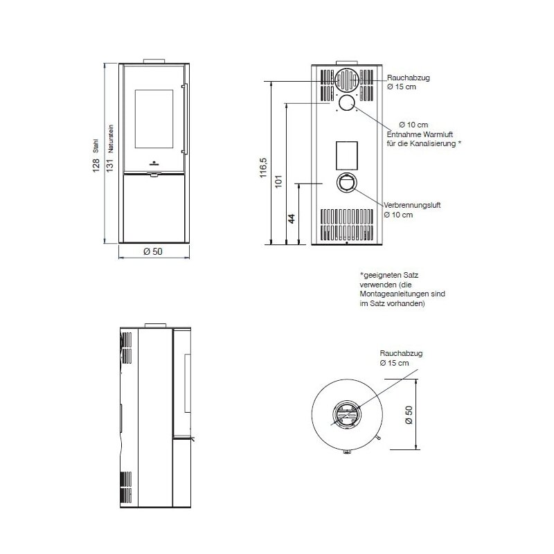 Kaminofen Edilkamin TALLY Up Evo - 8 kW