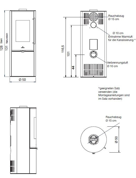 Kaminofen Edilkamin TALLY Up Evo - 8 kW