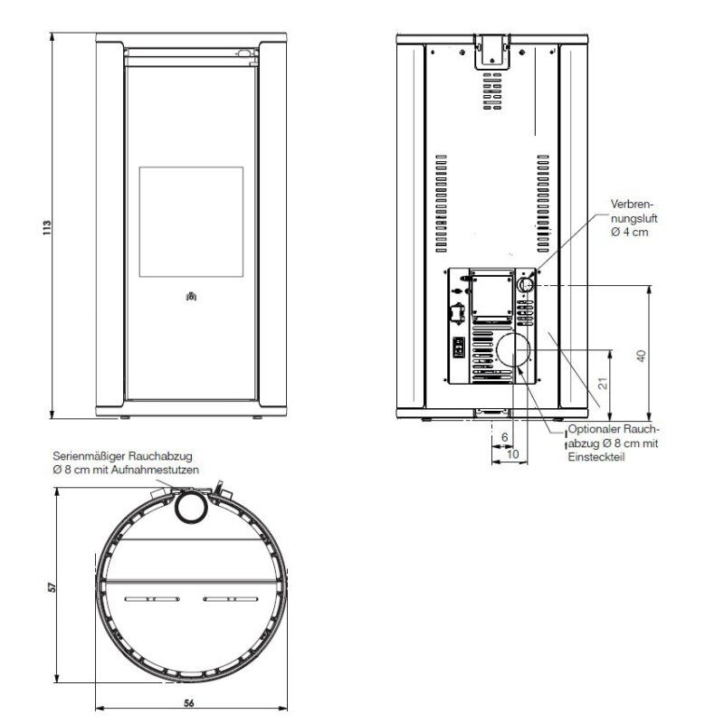 Pelletofen Edilkamin EVIA 2 Up - 7,9 kW