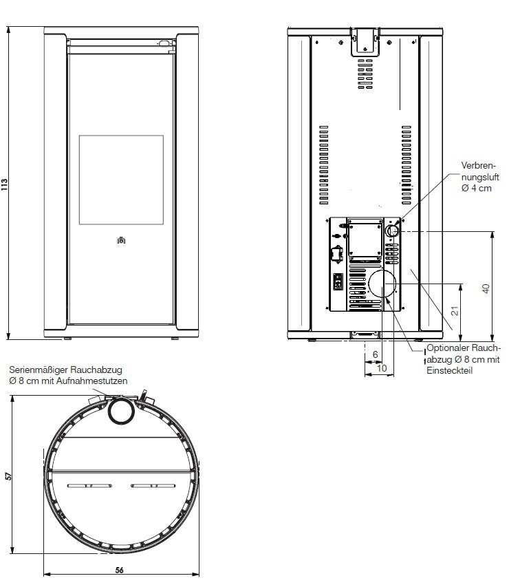 Pelletofen Edilkamin EVIA 2 Up - 7,9 kW