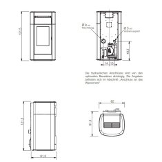 Pelletofen wasserführend Edilkamin Vyda2 H 18 Up - 19,2 kW