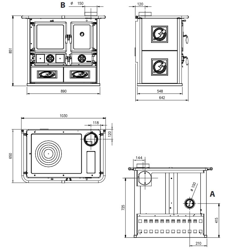 Küchenherd La Nordica Rosa Reverse 2.0 - Liberty - 8,2 kW