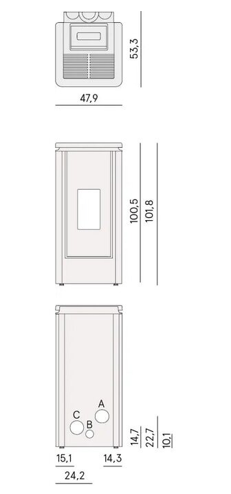 Pelletofen Cadel Icon Plus 9 (kanalisierbar) - 8,5 kW