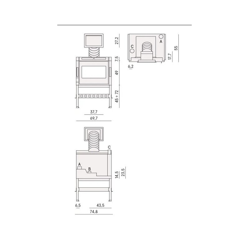 Pellet- Kamineinsatz Cadel Zefiro 9 - 9,3 kW