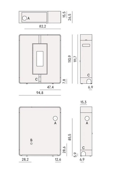 Pelletofen Cadel Tile Plus 10 (kanalisierbar) - 10 kW