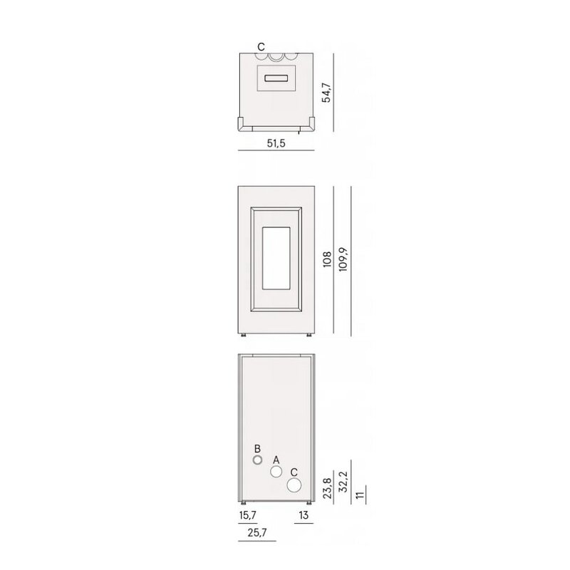 Pelletofen Cadel Prince Plus 11 (kanalisierbar) - 10,5 kW