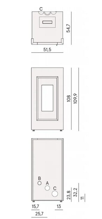 Pelletofen Cadel Prince Plus 11 (kanalisierbar) - 10,5 kW