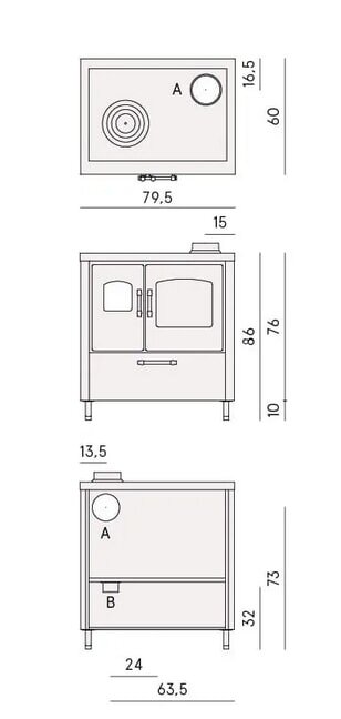 Küchenherd Cadel Smart 80 - 7,5 kW