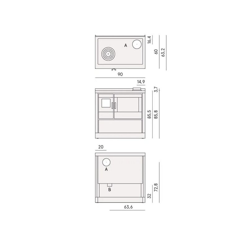 Küchenherd Cadel Kook 90 4.0 - 7,5 kW