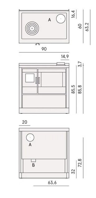 Küchenherd Cadel Kook 90 4.0 - 7,5 kW