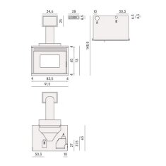 wassergef&uuml;hrter Pelletkamineinsatz Cadel Saturno 16 - 18 kW