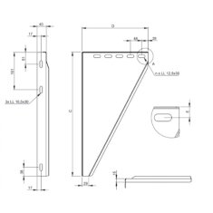 Konsolbleche verstellbar von 50-150mm - Ø 130 mm