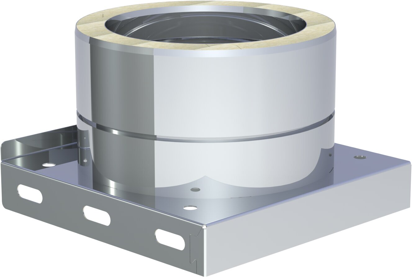 Grundplatte mit Kondensatablauf unten und 1/2" Nippel - Ø 130 mm