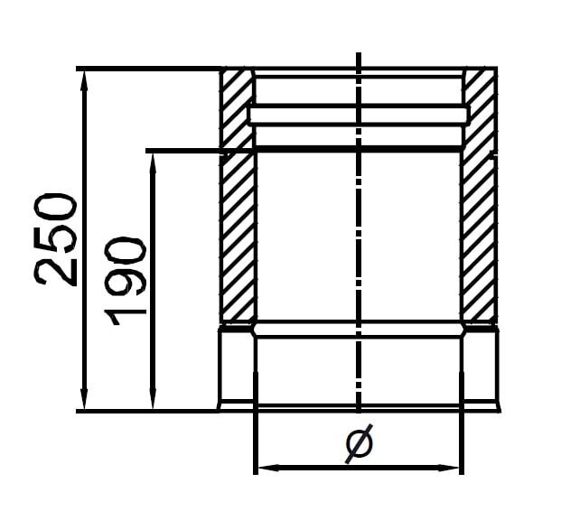 DW-ECO 2.0 - Längenelement 250mm - Ø 130 mm