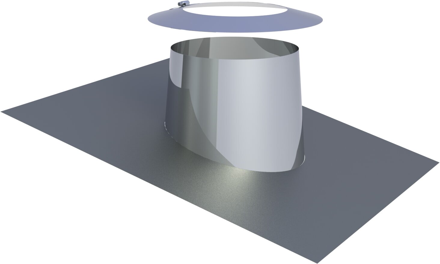 Dachdurchführung 5-15° mit Bleirand und Wetterkragen - Ø130 mm