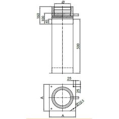 Teleskopstütze 190-630mm inkl. Teleskopkopf m. Kondensatablauf seitl. und 1/2" Nippel - Ø 150 mm