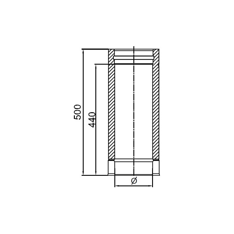 DW-ECO 2.0 - Längenelement 500 mm - Ø 150 mm