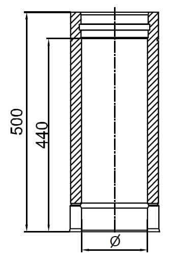 DW-ECO 2.0 - Längenelement 500 mm - Ø 150 mm
