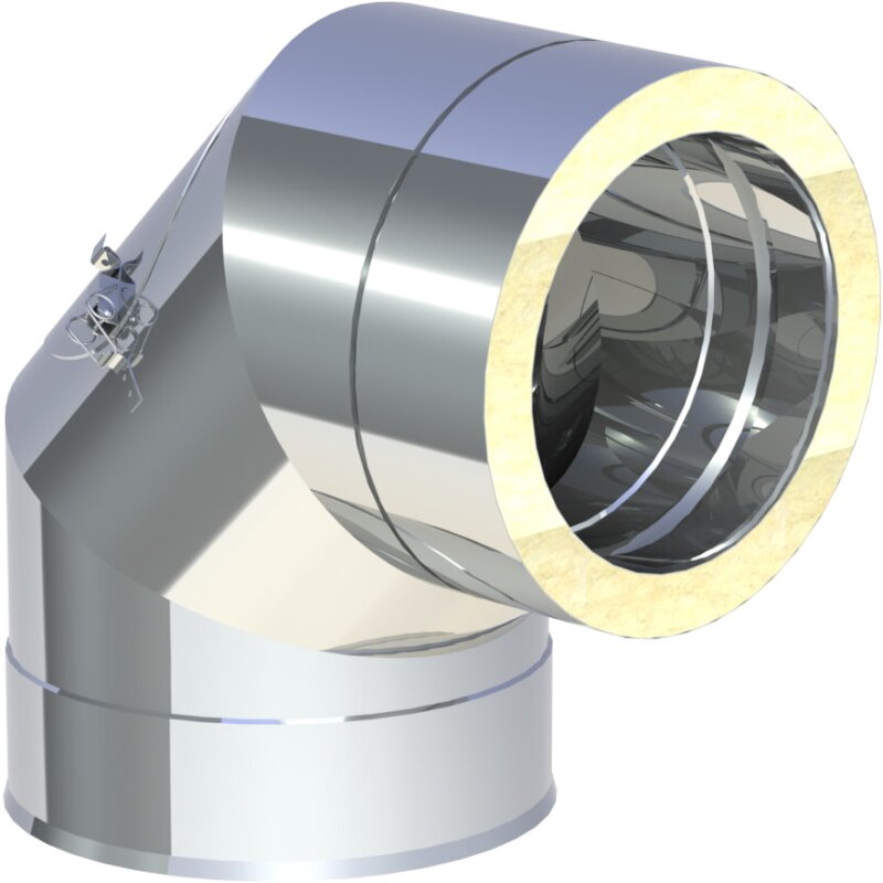 Winkel 90° mit Revisionsöffnung (bis 600°C/N1) - Ø 150 mm für DW ECO 2.0