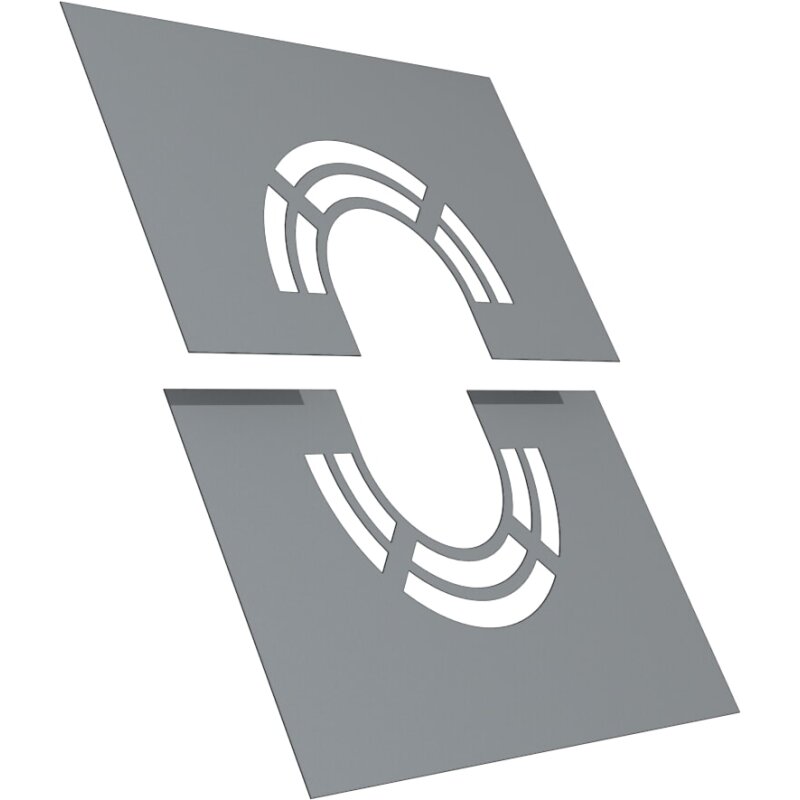 Deckenblende für Hinterlüftung, zweiteilig variabel 0°-30° - Ø 150 mm