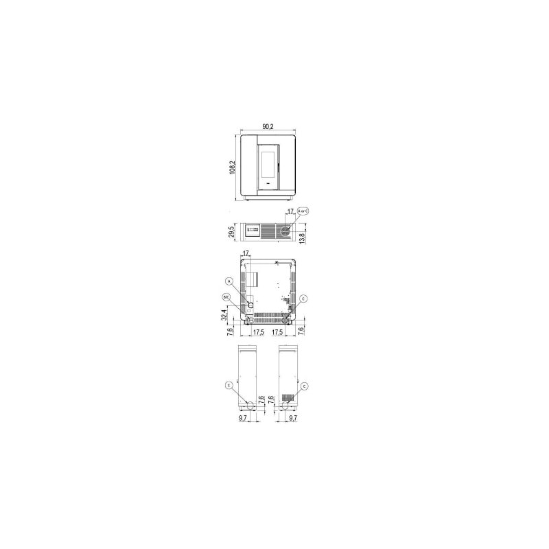 Pelletofen Cadel Elle Plus 9 (kanalisierbar) - 8,5 kW